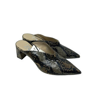 Zara Snakeskin Animal Print‎ High Heeled Mules Size 36 / US 5.5